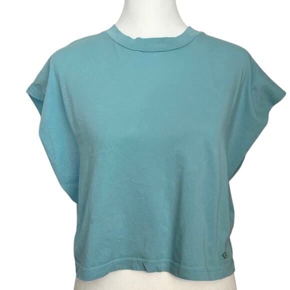 Bellerose Tops - Bellerose Size XS CROM51 Crop Tee T Shirt Crewneck Blue Reef Waters Style T1570